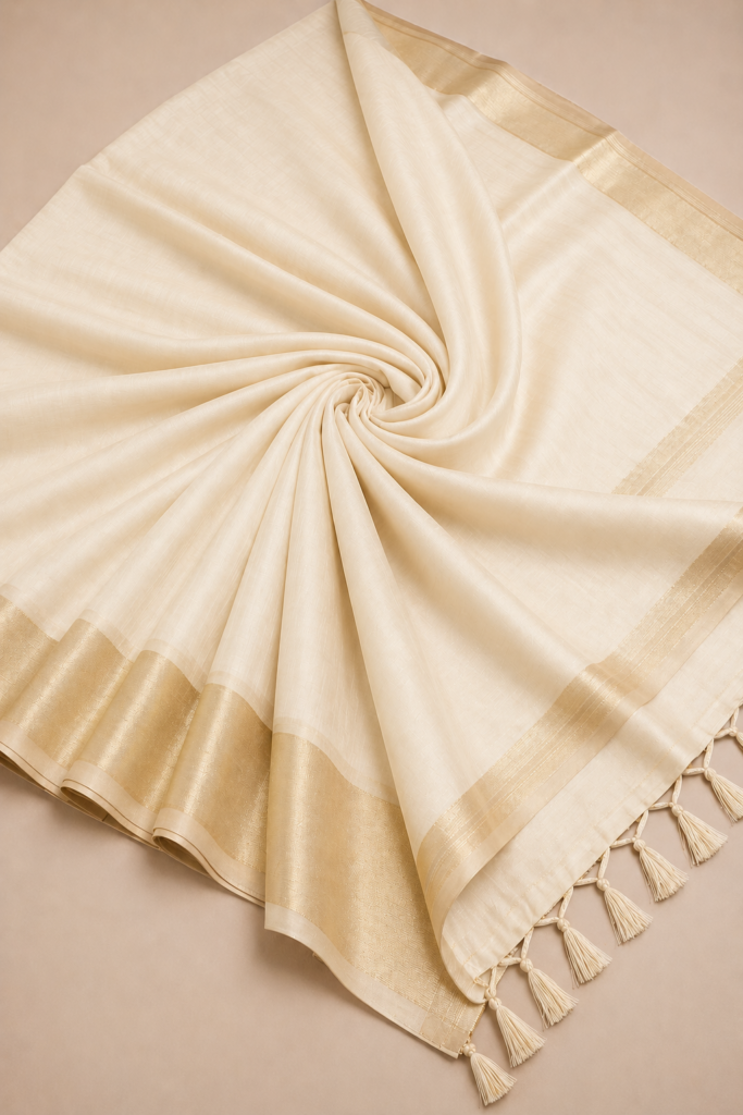 cotton silk blend saree image