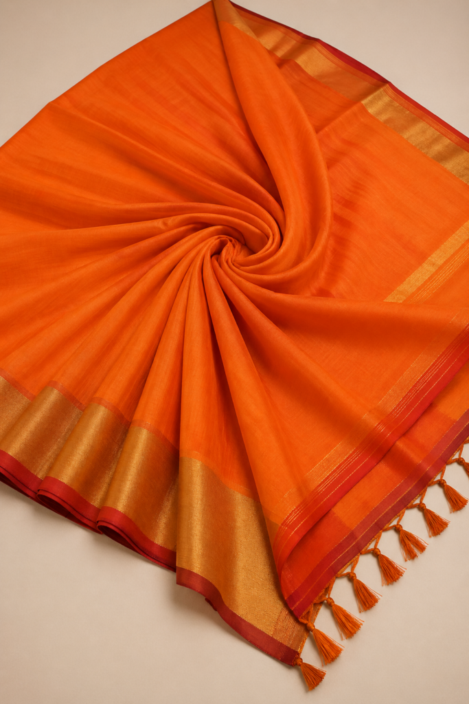 cotton silk blend saree image